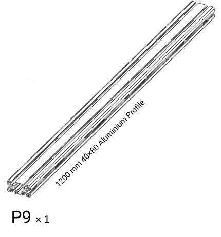 1200mm 40x80 Aluminum Profile